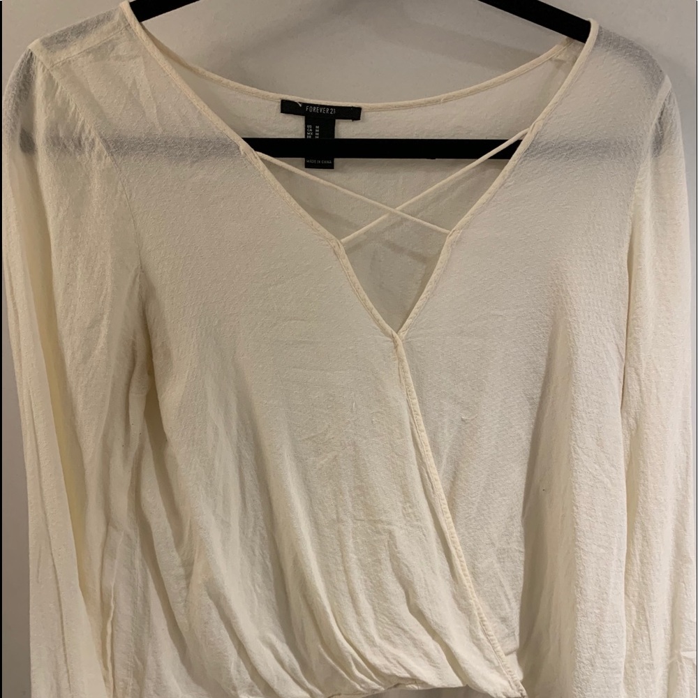 Forever 21 cream blouse size medium